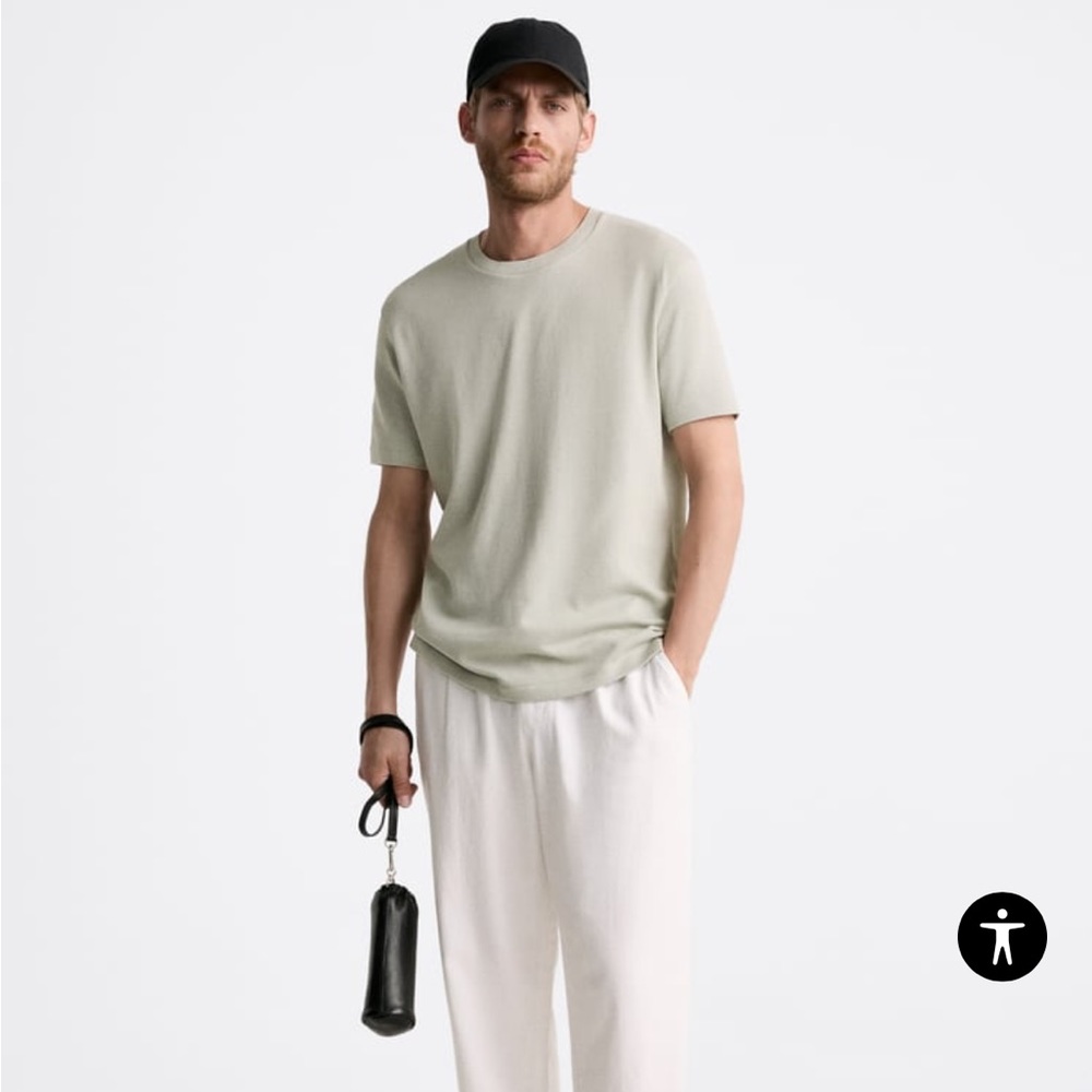 Zara Cotton Knit T-Shirt